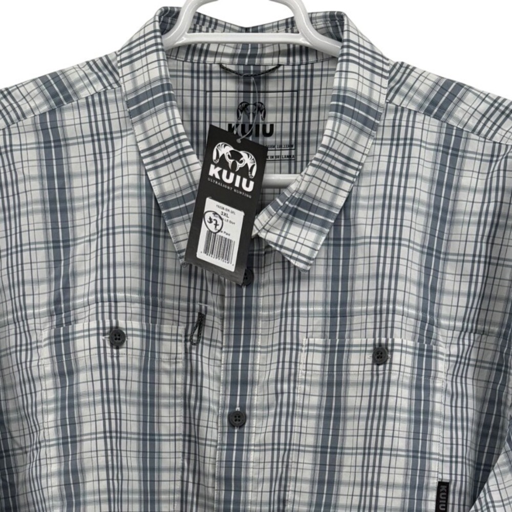 KUIU Borrego LS Shirt Gravel Plaid Men 3XL Long Sleeve Technical Hunting Shirt